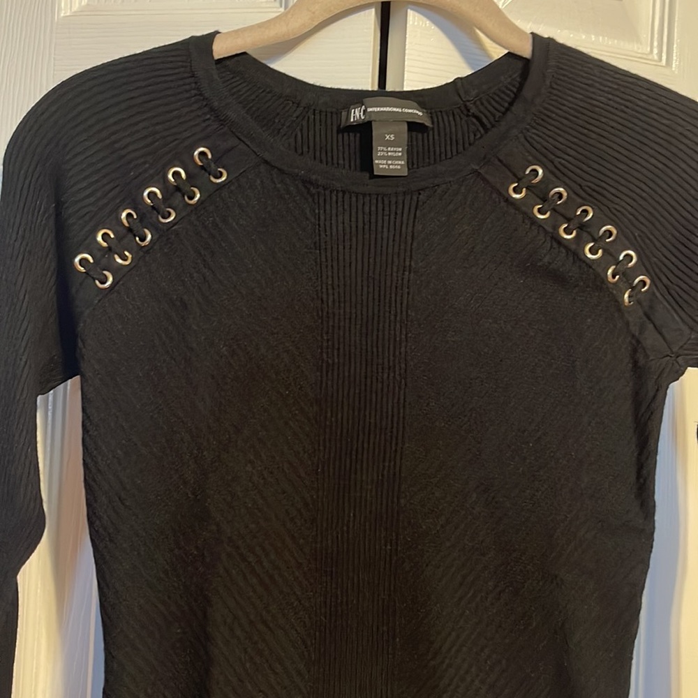 NWOT INC International Concepts long sleeve black sweater size XS - Picture 4 of 9